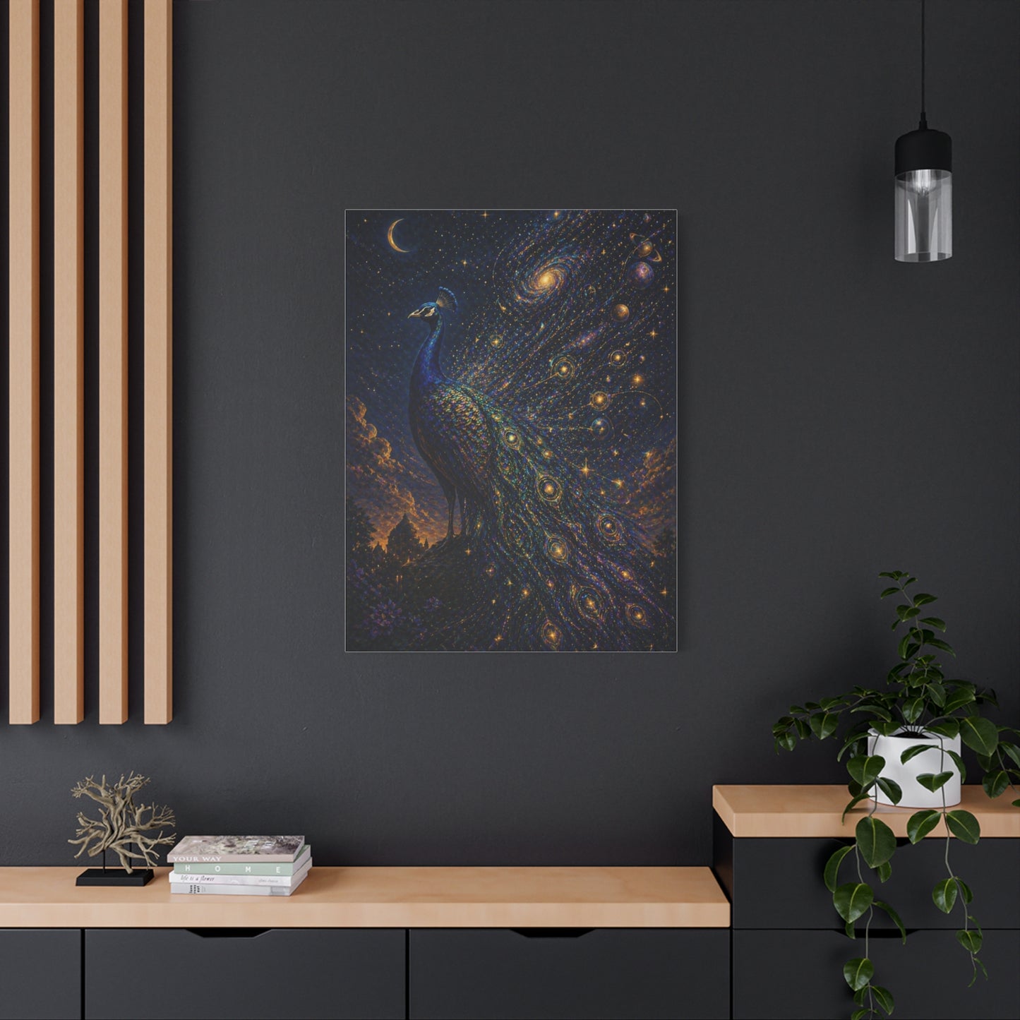Celestial Peacock Constellation Wall Art & Canvas Print