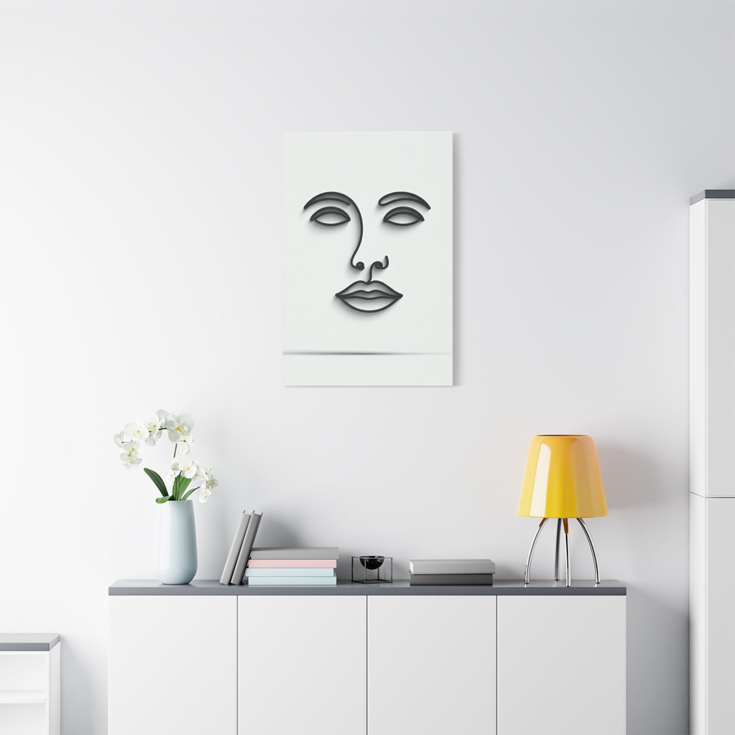 Silent Lines Minimal Face Wall Art & Canvas Print
