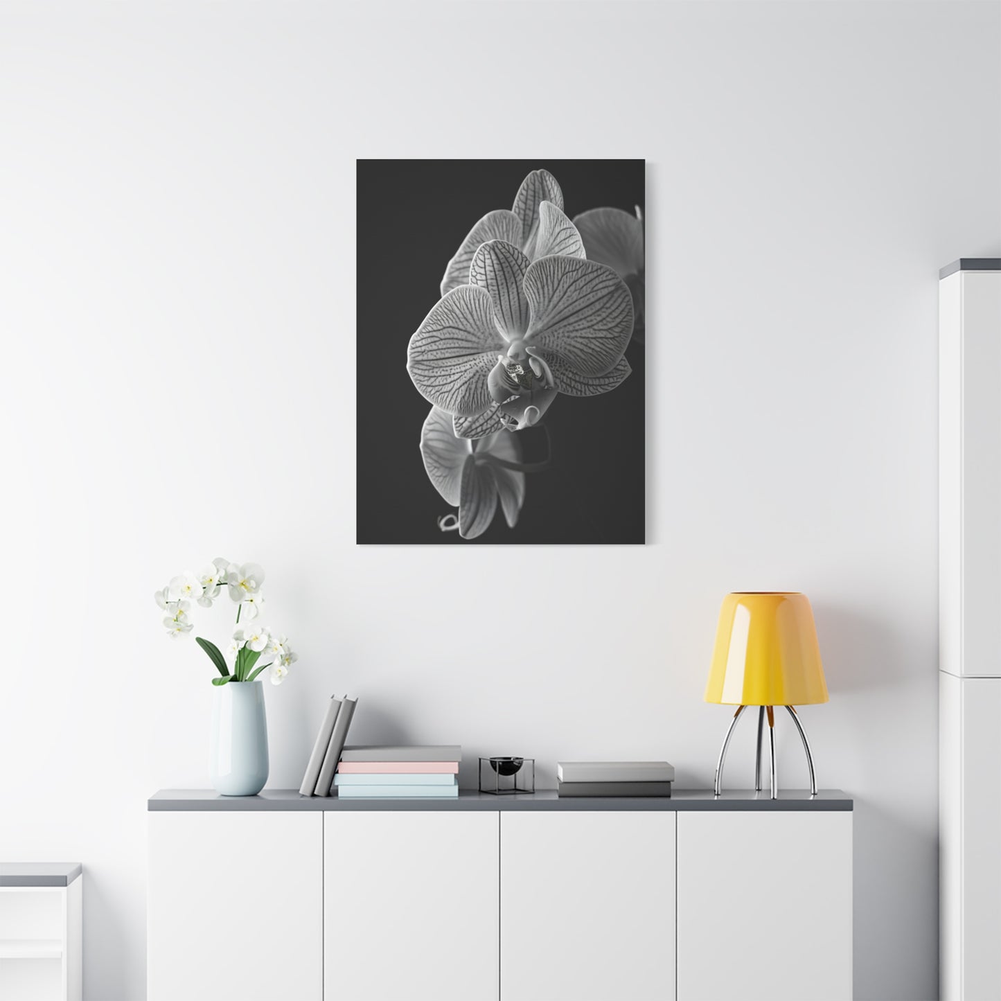 Elegant Orchid Portrait Monochrome Wall Art & Canvas Prints