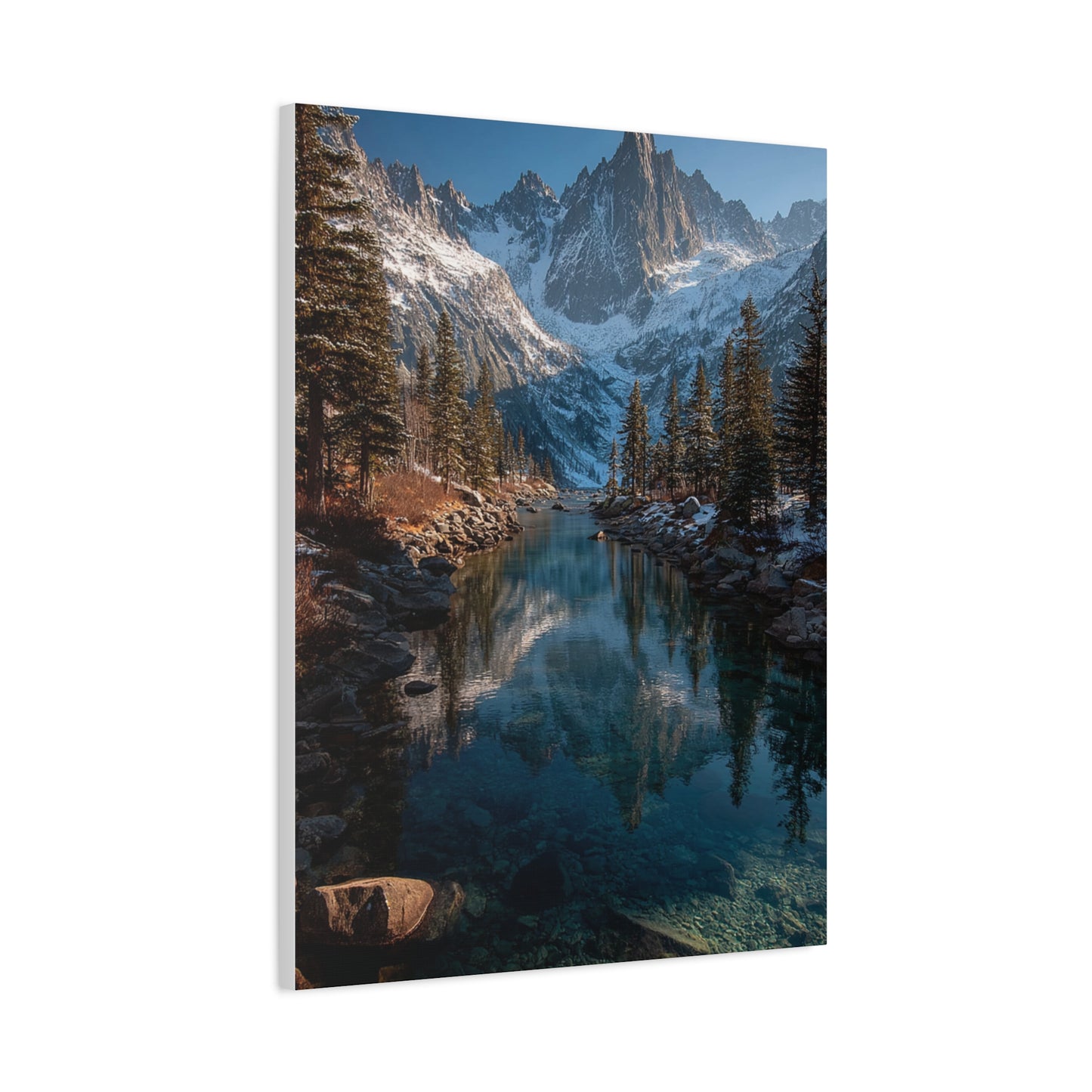 Serene Alpine Lake Reflection Wall Art & Canvas Print