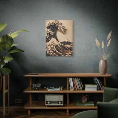 Layered Wood Great Wave Relief Wall Art & Canvas Print
