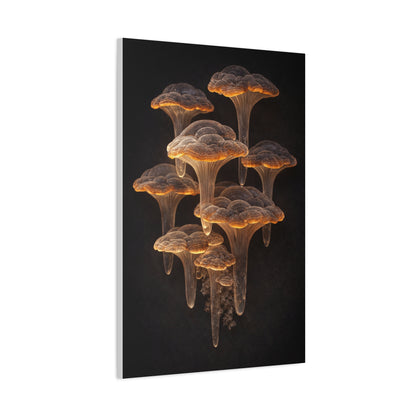 Luminous Amber Lingzhi Sculpture Study Wall Art & Canvas Print