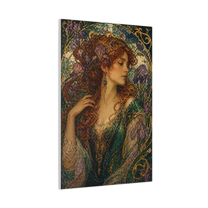Art Nouveau Woman Ornamental Portrait Wall Art & Canvas Print
