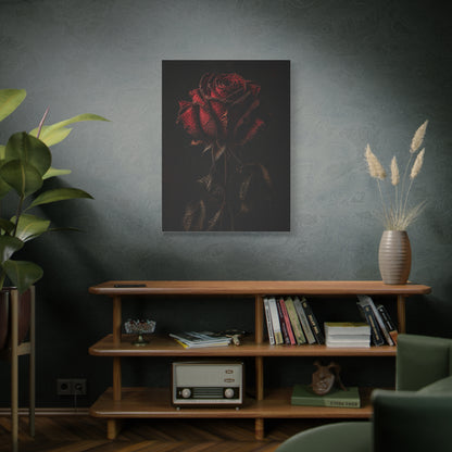 Dark Crimson Rose Still Life Wall Art & Canvas Print