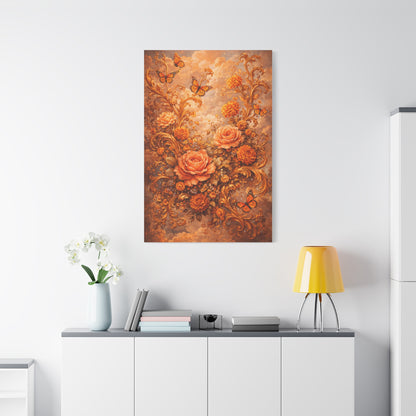 Baroque Orange Botanical Arrangement Wall Art & Canvas Print
