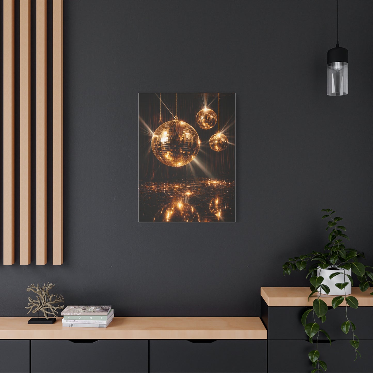 Golden Disco Ball Glamour Wall Art & Canvas Print