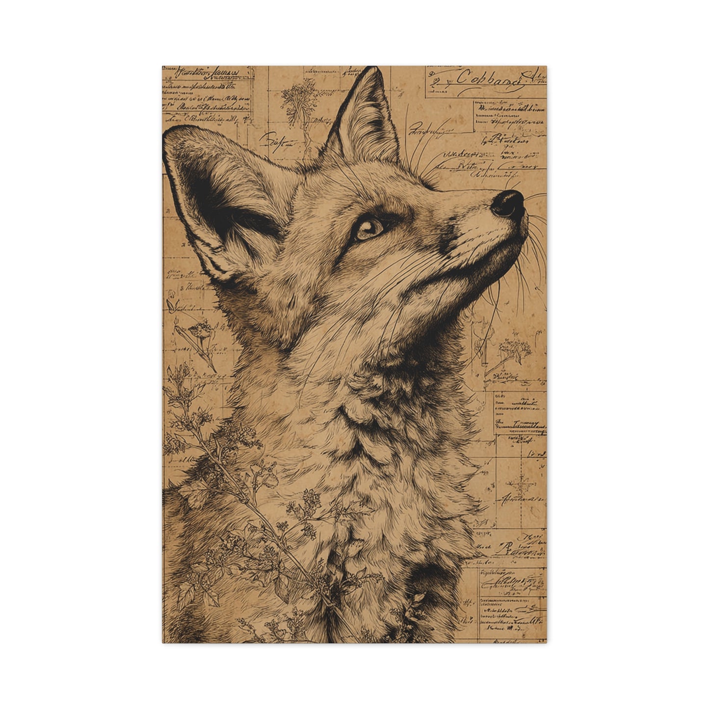 Vintage Natural History Fox Study Wall Art & Canvas Print