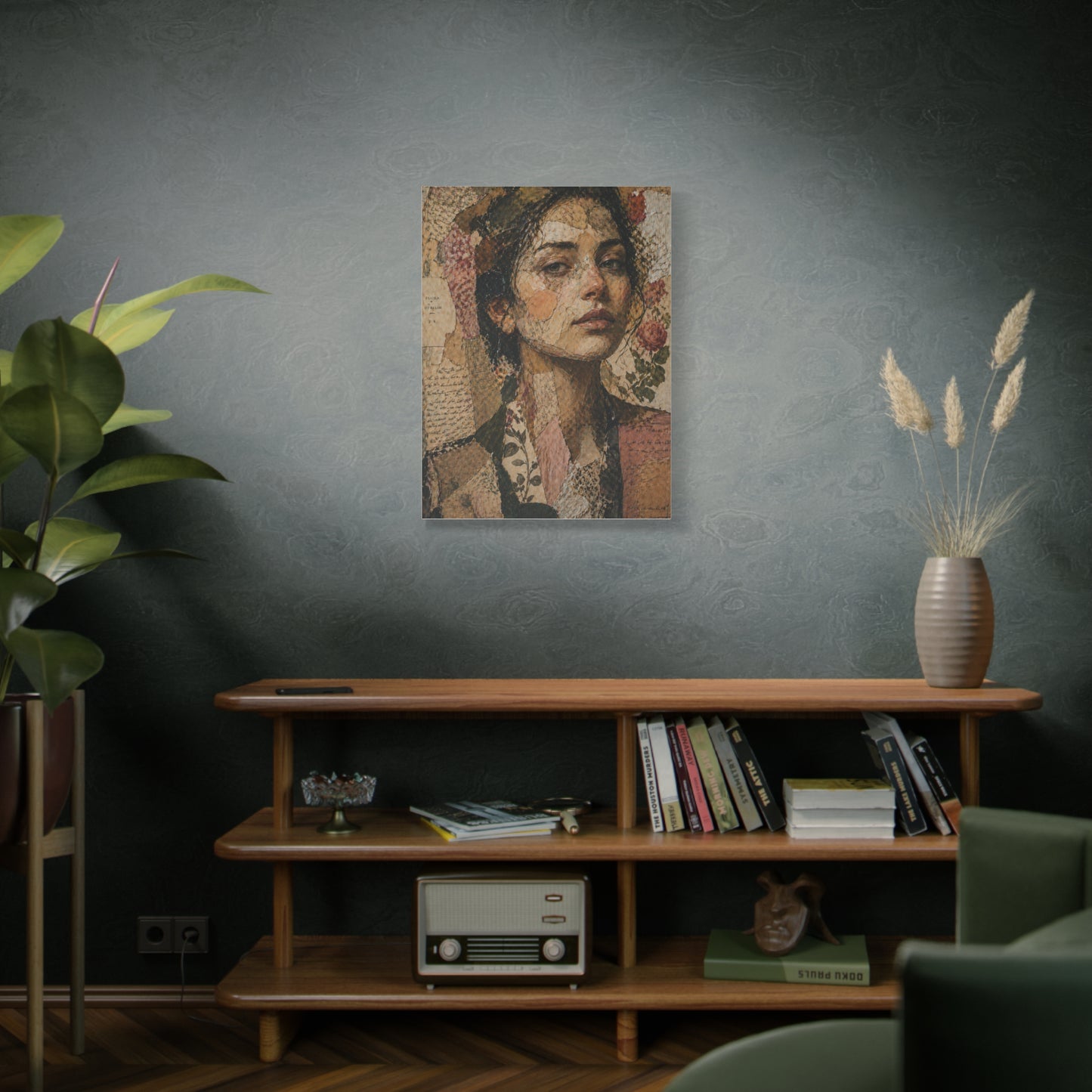 Mixed-Media Feminine Portrait Collage Wall Art & Canvas Print