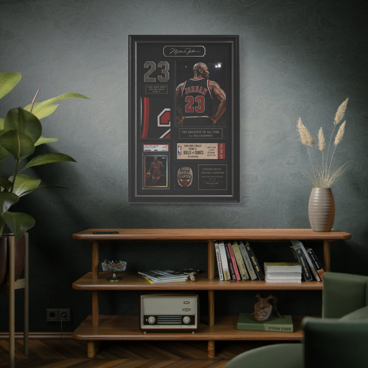 Michael Jordan Championship Memorabilia Sports Wall Art & Canvas Print