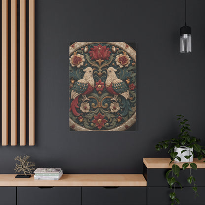 Ornamental Folk Bird Mandala Wall Art & Canvas Print