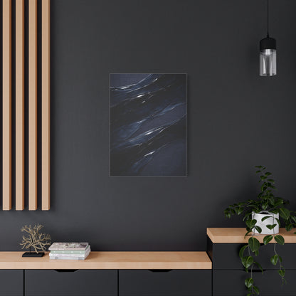Fluid Navy Wave Abstraction Wall Art & Canvas Print
