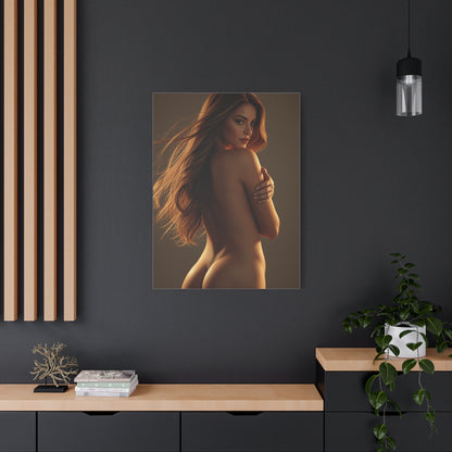 Golden Backlight Female Silhouette Wall Art & Canvas Print