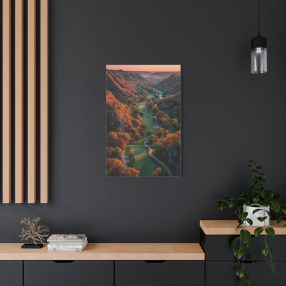 Autumn Valley Golf Course Aerial Wall Art & Canvas Print