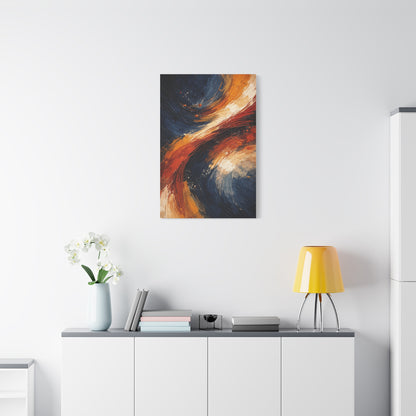 Navy and Terracotta Motion Abstract Wall Art & Canvas Print