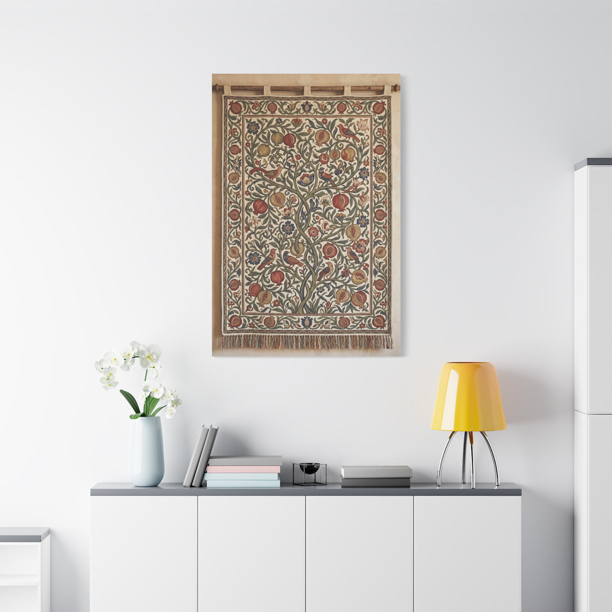 Medieval Floral Tree Tapestry Wall Art & Canvas Print
