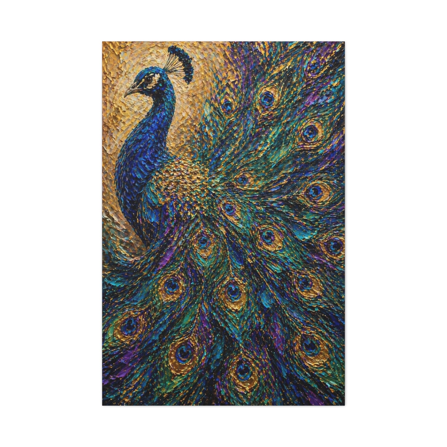 Impasto Jewel Peacock Expressionist Wall Art & Canvas Print
