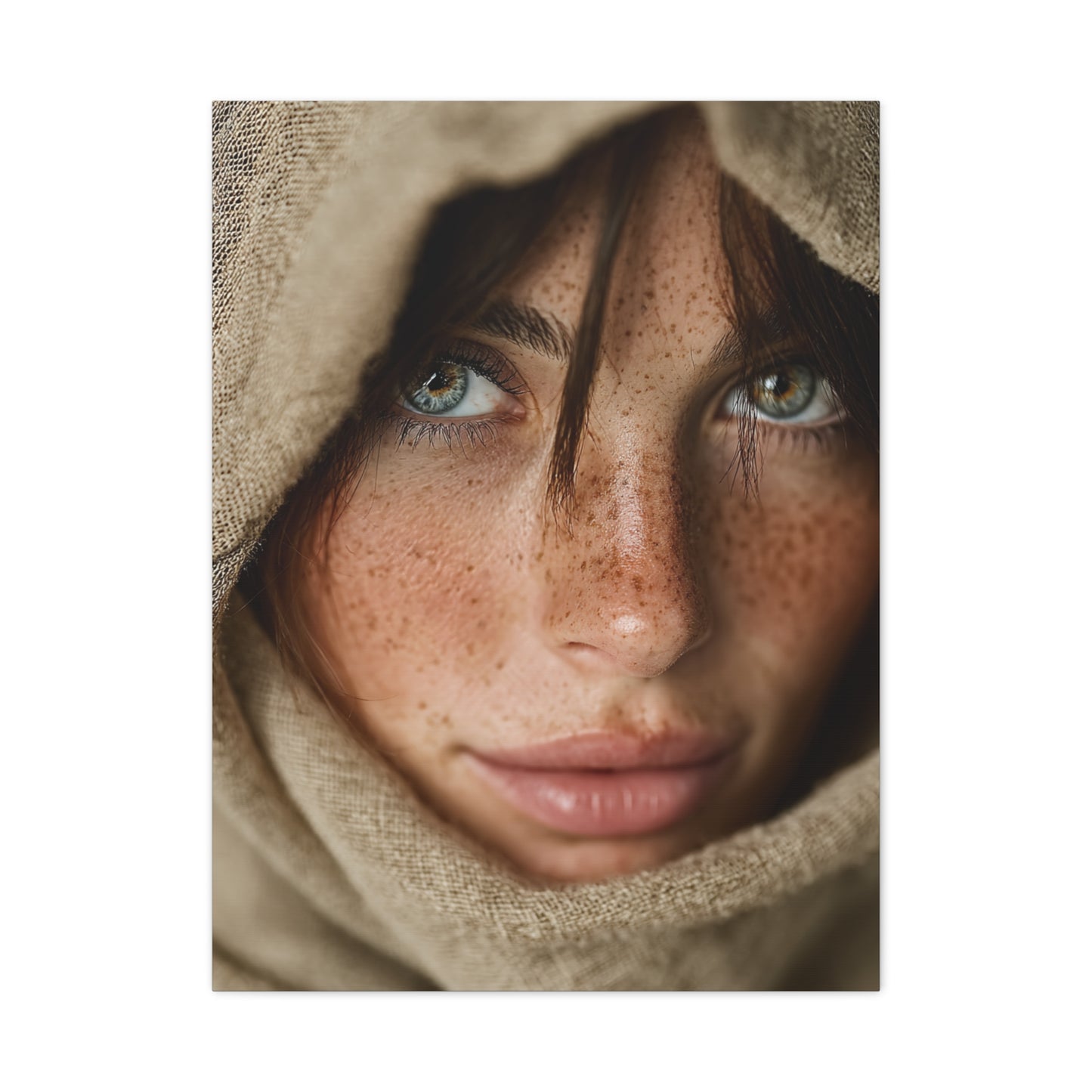 Freckled Muse Linen Hood Portrait Wall Art & Canvas Print