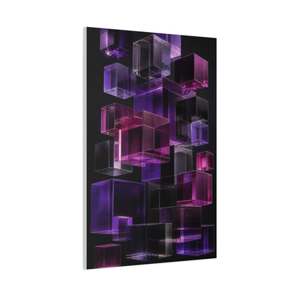 Floating Violet Glass Cubes Wall Art & Canvas Print