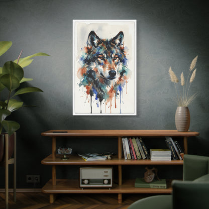 Watercolor Expression Wolf Portrait Abstract Wall Art & Canvas Print