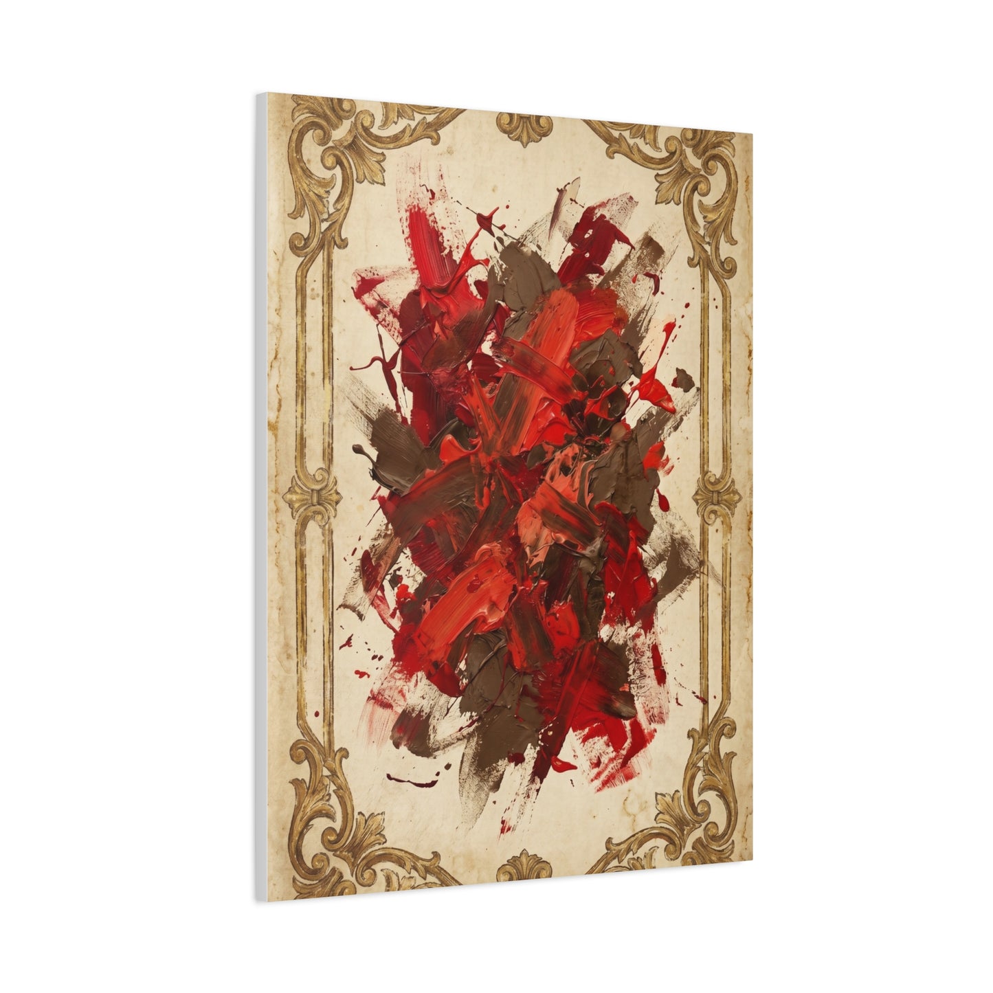 Vintage Framed Red Expressionist Composition Wall Art & Canvas Print