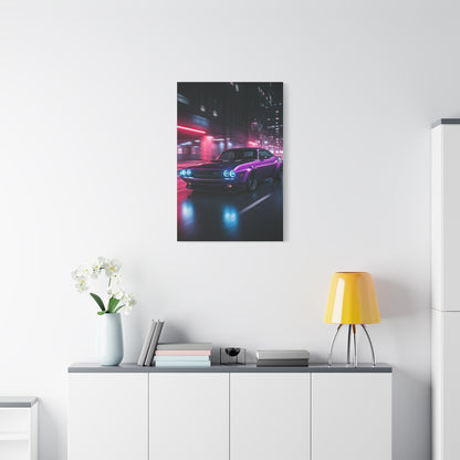 1970 Dodge Challenger Widebody Neon District Run Wall Art & Canvas Prints