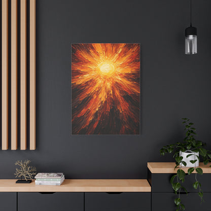 Radiant Solar Burst Impasto Wall Art & Canvas Print