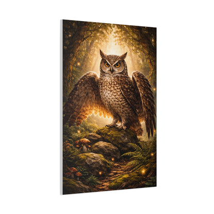Enchanted Forest Guardian Owl Wall Art & Canvas Print