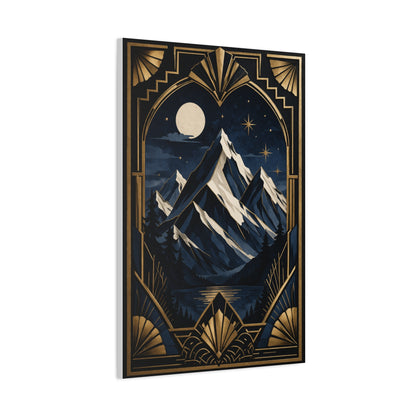 Art Deco Alpine Night Skyline Wall Art & Canvas Print