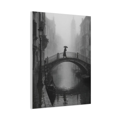 Venetian Bridge Fog Scene Wall Art & Canvas Print