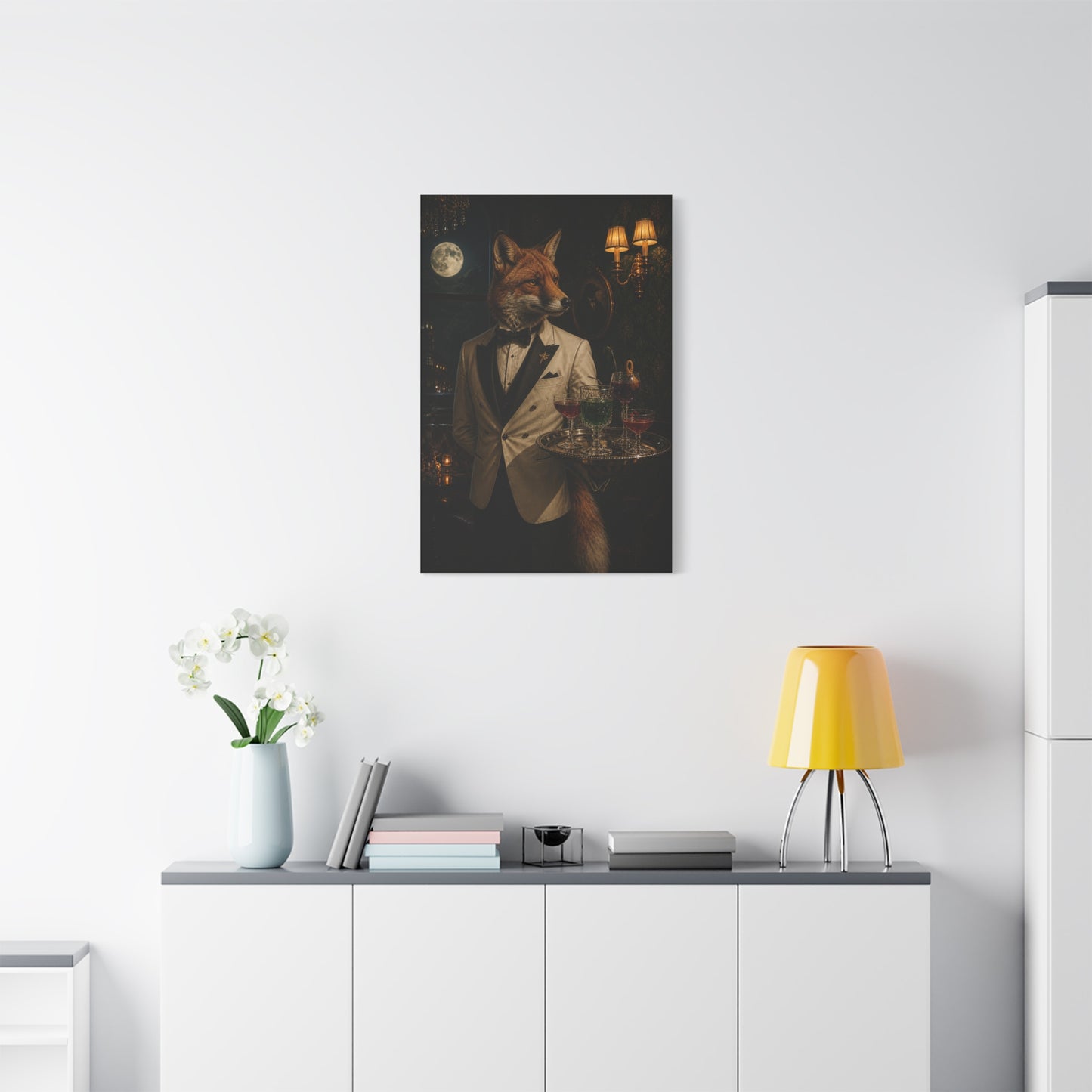 Fox Cocktail Waiter Speakeasy Wall Art & Canvas Print