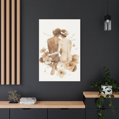 Minimal Dual Figure Botanical Composition Wall Art & Canvas Print