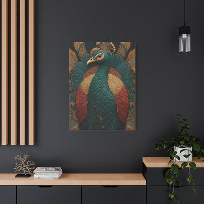 Regal Peacock Ornamental Wall Art & Canvas Print