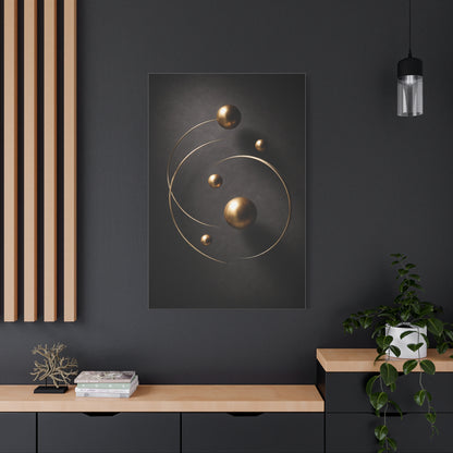 Floating Gold Sculptural Abstract Wall Art & Canvas Print