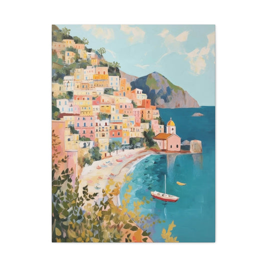 Amalfi Coast Italy Aqua Yellow Warm Wall Art & Canvas Prints
