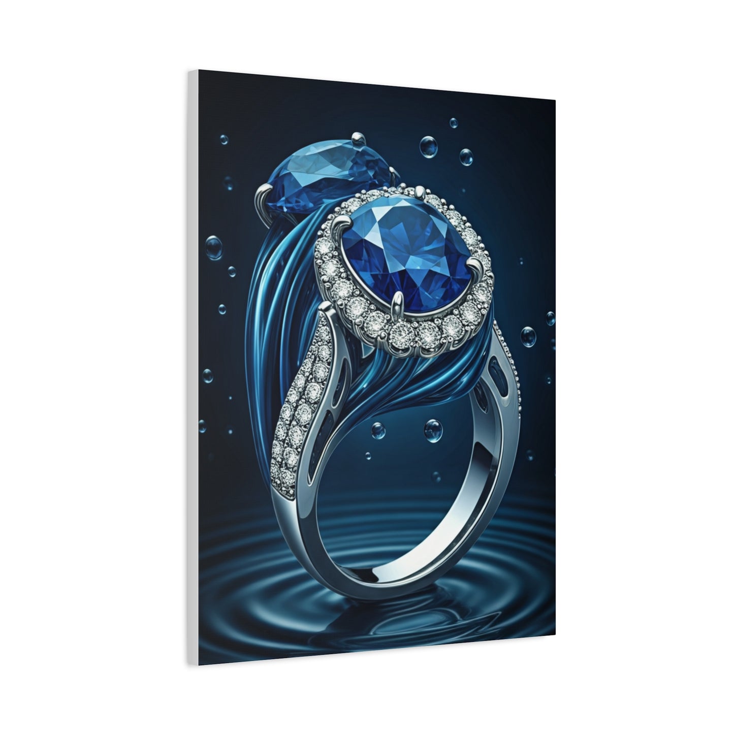 Blue Sapphire Ring in Deep Water Wall Art & Canvas Prints