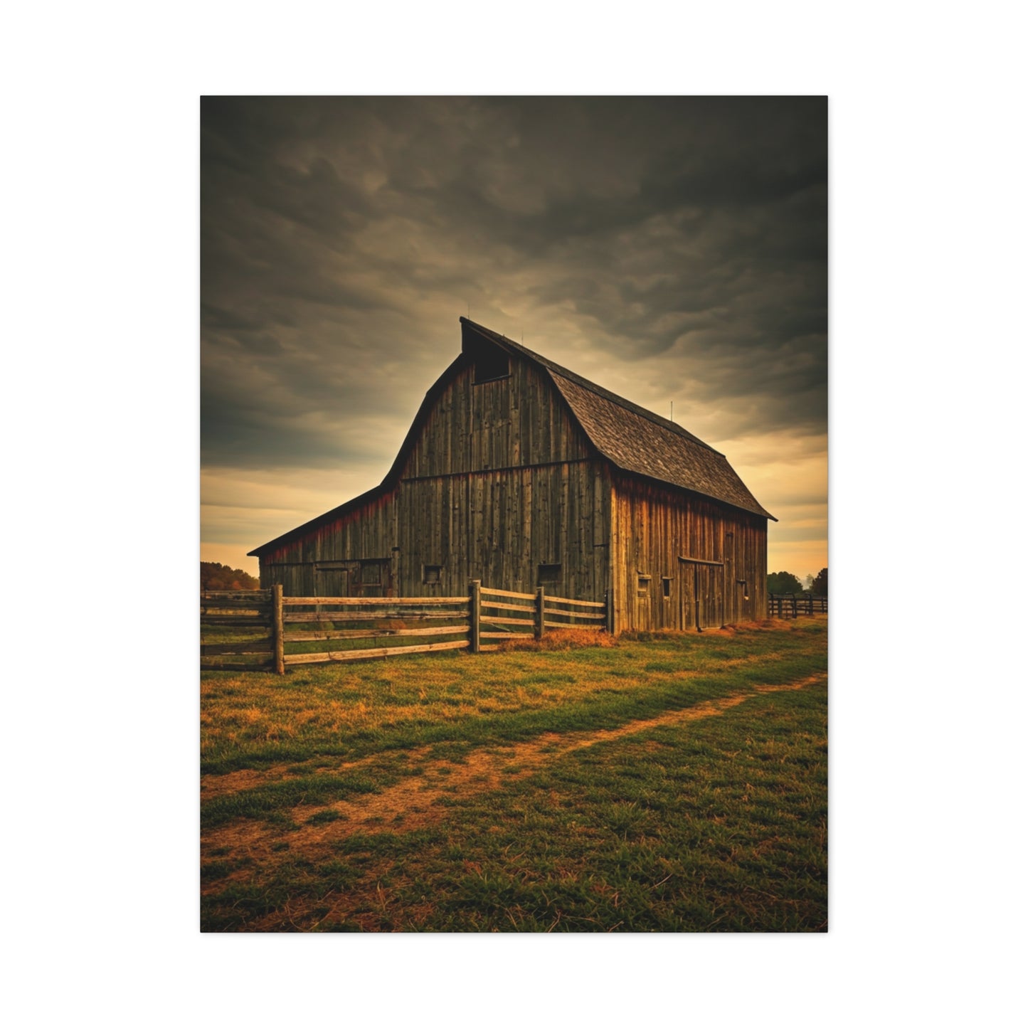 Stormy Horizon Rustic Barn Wall Art & Canvas Prints