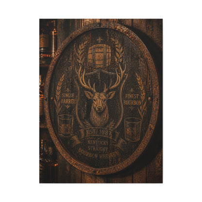 Bourbon Barrel Crest Wall Art & Canvas Print