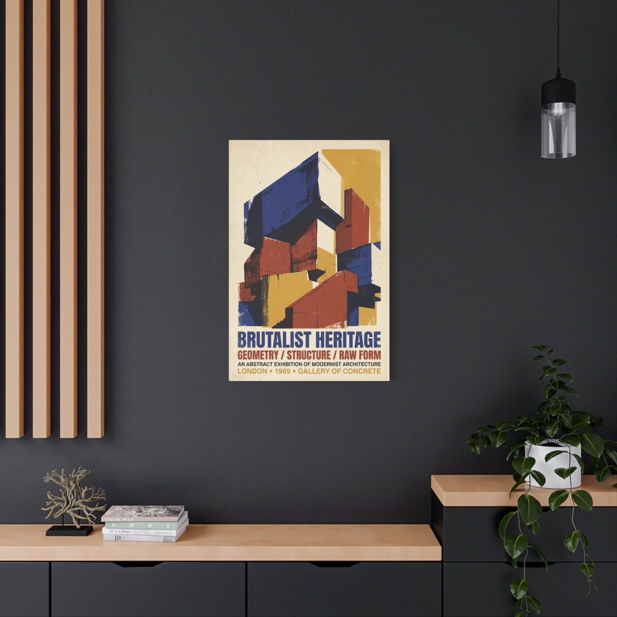 Brutalist Heritage Poster Geometry Wall Art & Canvas Print