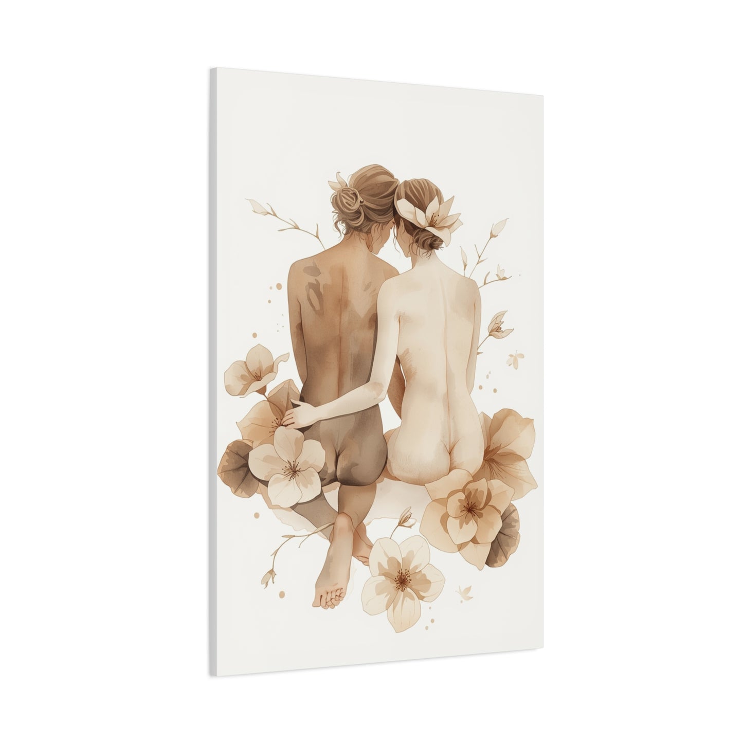 Minimal Dual Figure Botanical Composition Wall Art & Canvas Print