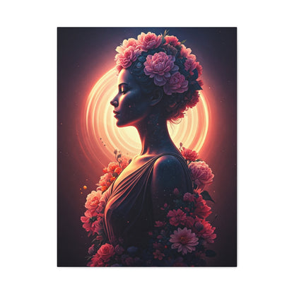 Floral Aura Woman Portrait Wall Art & Canvas Prints