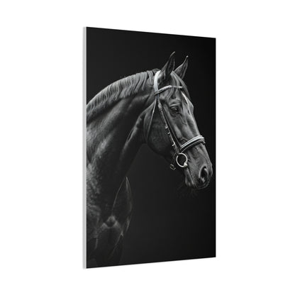 Elegant Black Stallion Profile Wall Art & Canvas Prints
