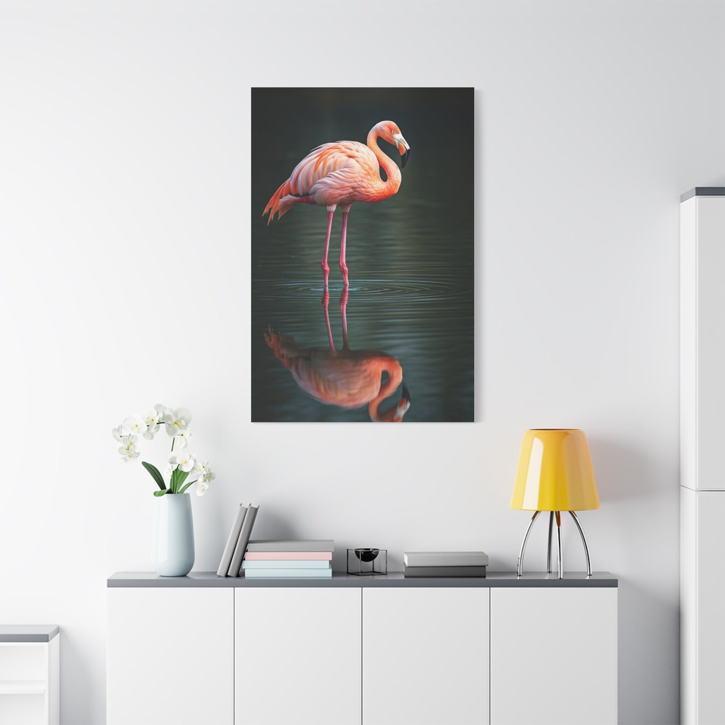 Flamingo Reflection Grace Wall Art & Canvas Prints