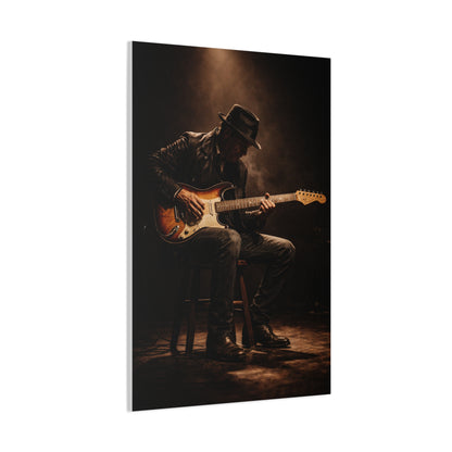 Vintage Electric Guitar Performance Wall Art & Canvas Print