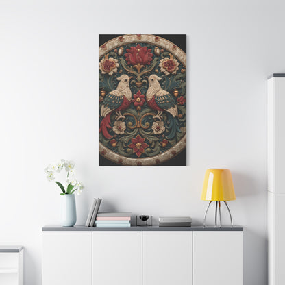 Ornamental Folk Bird Mandala Wall Art & Canvas Print