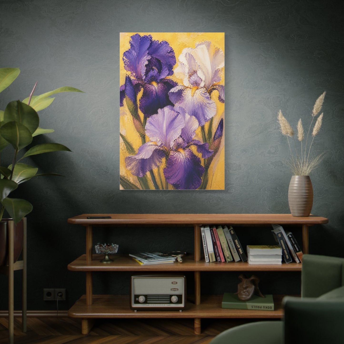 Iris Floral Impasto Painting Wall Art & Canvas Print