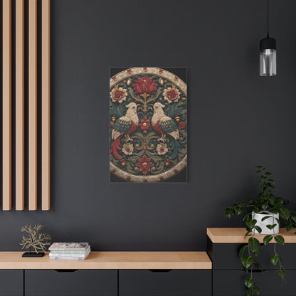 Ornamental Folk Bird Mandala Wall Art & Canvas Print