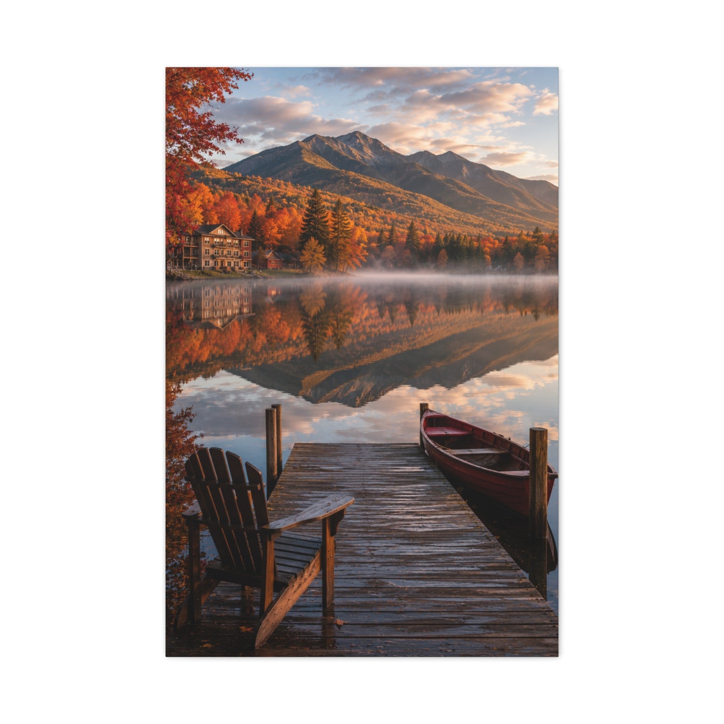 Adirondack Mirror Lake Autumn Wall Art & Canvas Print
