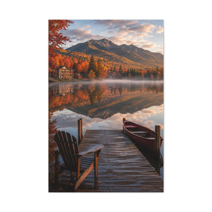 Adirondack Mirror Lake Autumn Wall Art & Canvas Print