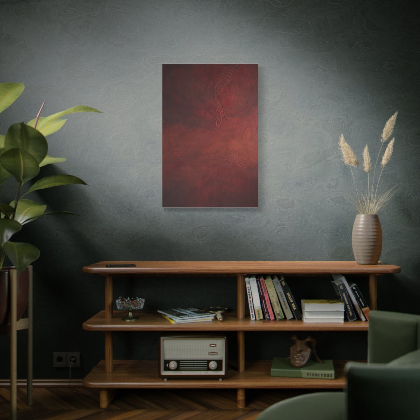 Earthy Red Wabi-Sabi Texture Abstraction Wall Art & Canvas Print
