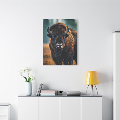 American Bison in Autumn Prairie Light Wall Art & Canvas Print
